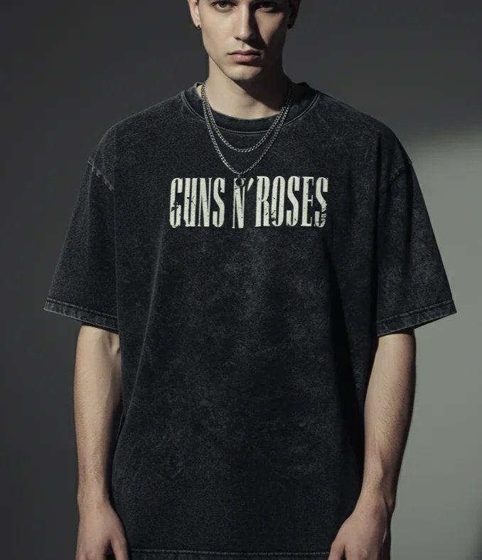 Guns and roses / Acid Wash Oversized T-shirt