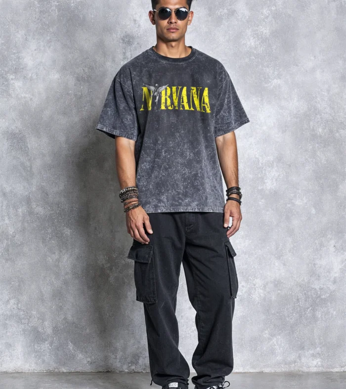 Nirvana / Acid Wash Oversized T-shirt