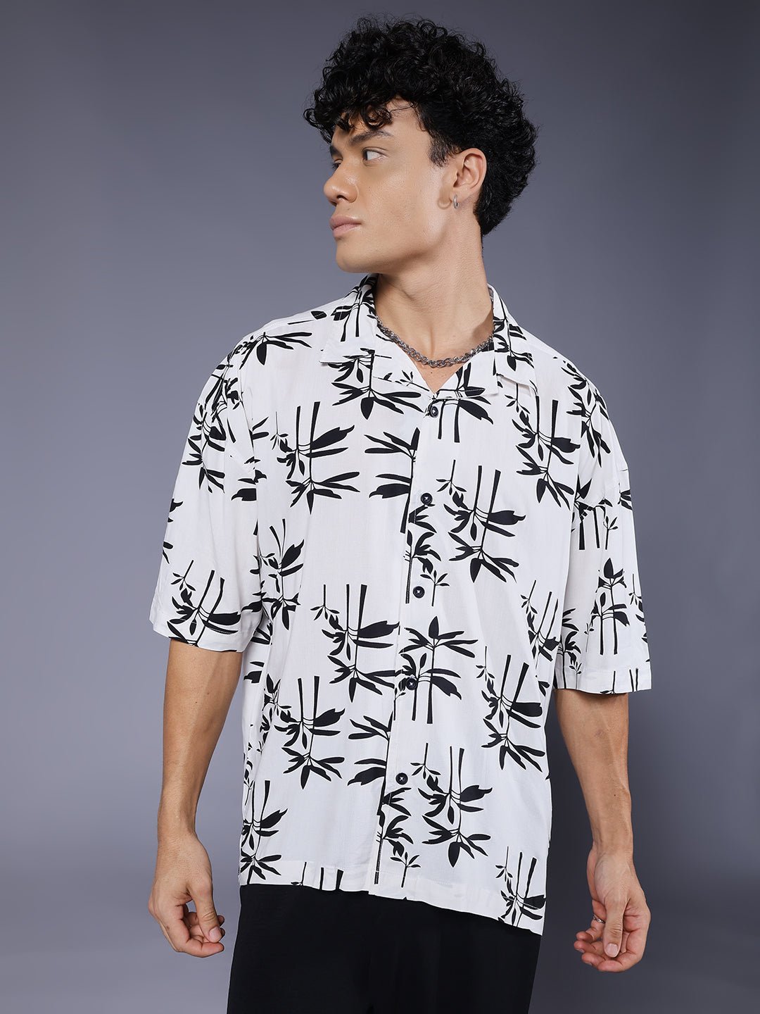 Mens Half Sleeve Casual Shirt  – White