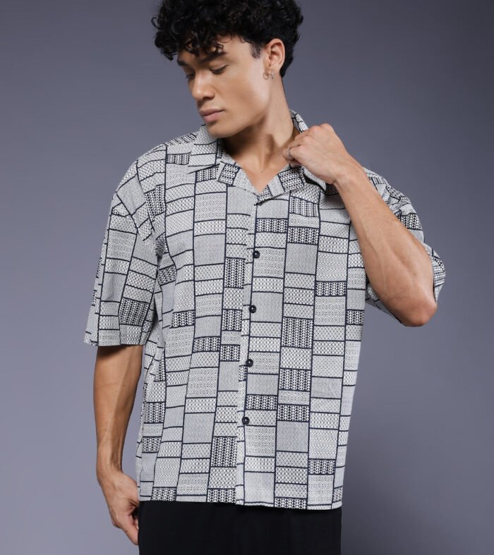 Mens Half Sleeve Casual Shirt  – White