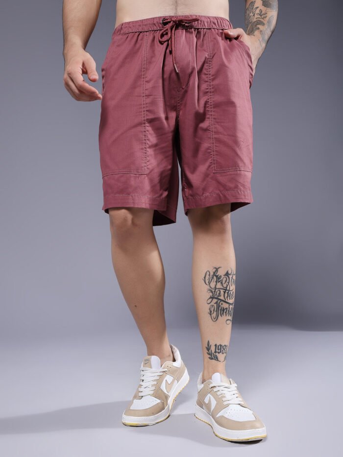 Mens Cotton Utility Shorts  – Mauve