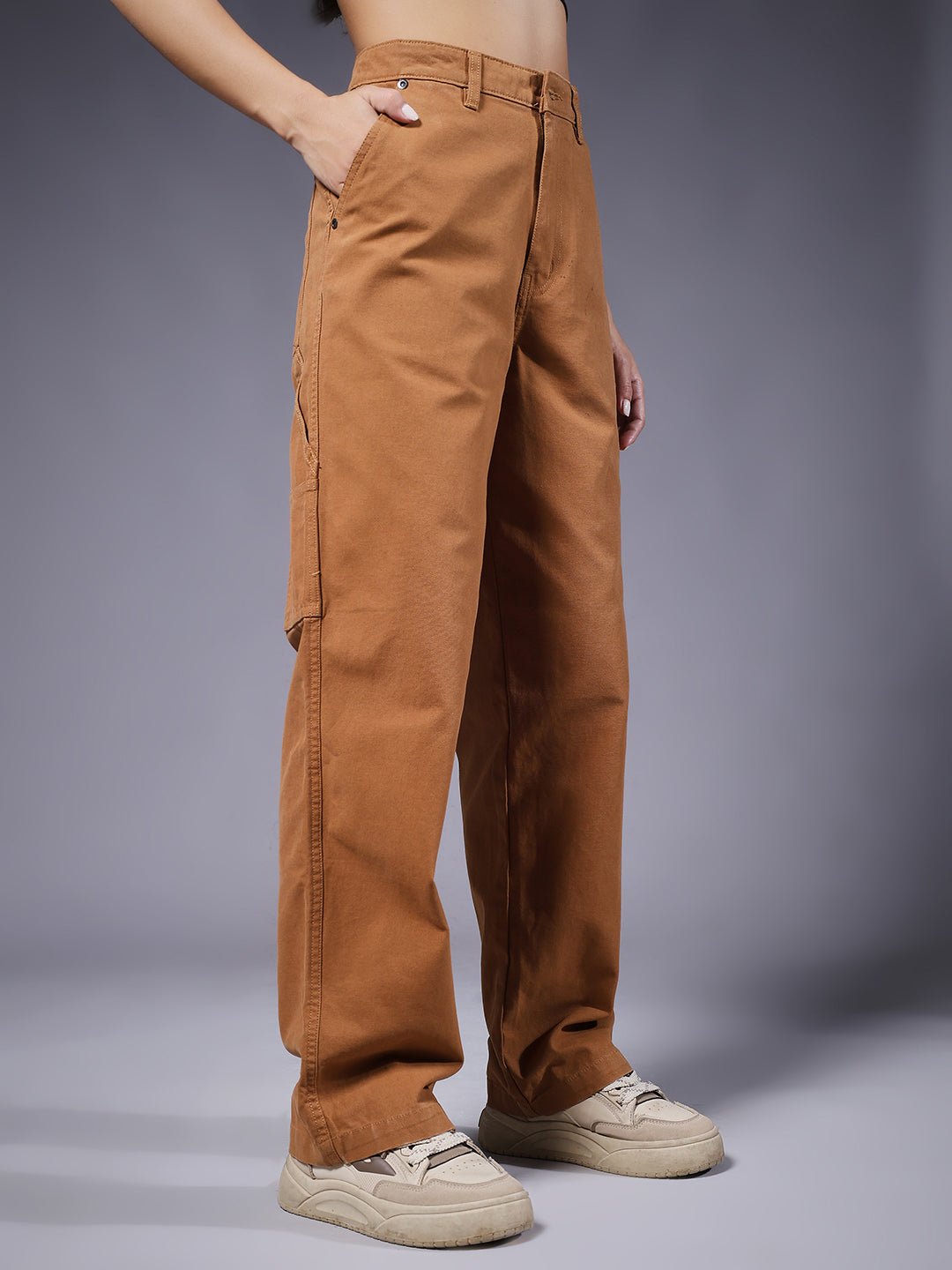 Women Carpenter Pants - Brown