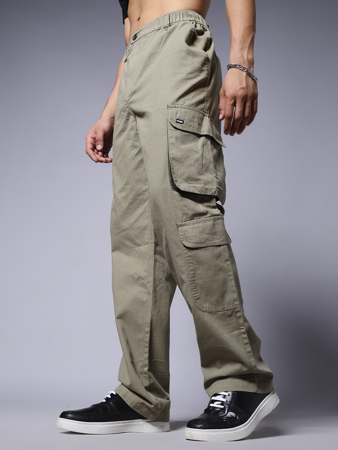 Men Utility Cargo - Olive Green