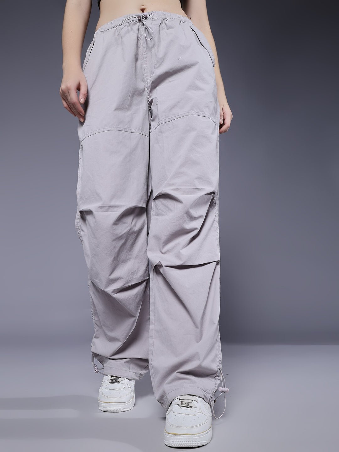Parachute Pants For Women - Ash Grey