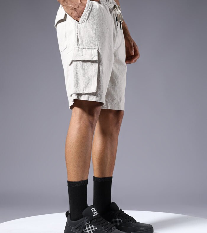 Men Utility Shorts - Beige