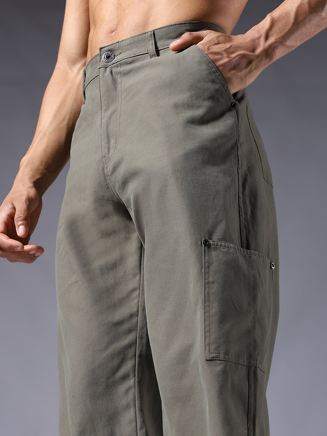 Men Carpenter Pants - Olive Green
