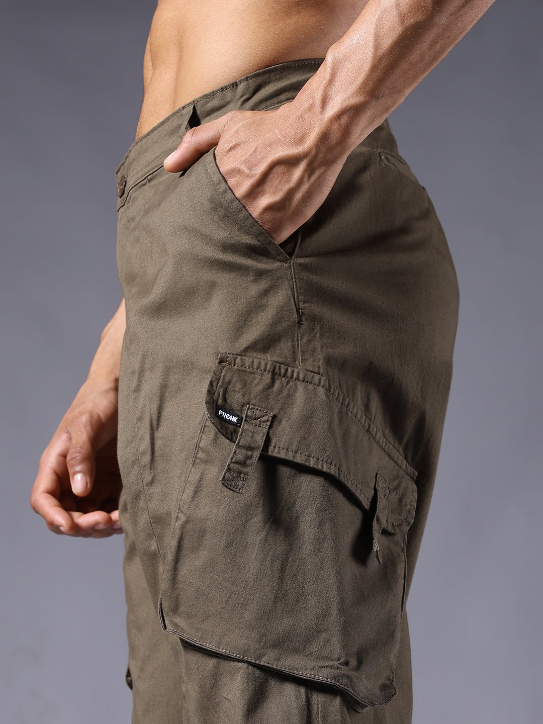 Men Utility Cargos Olive Green