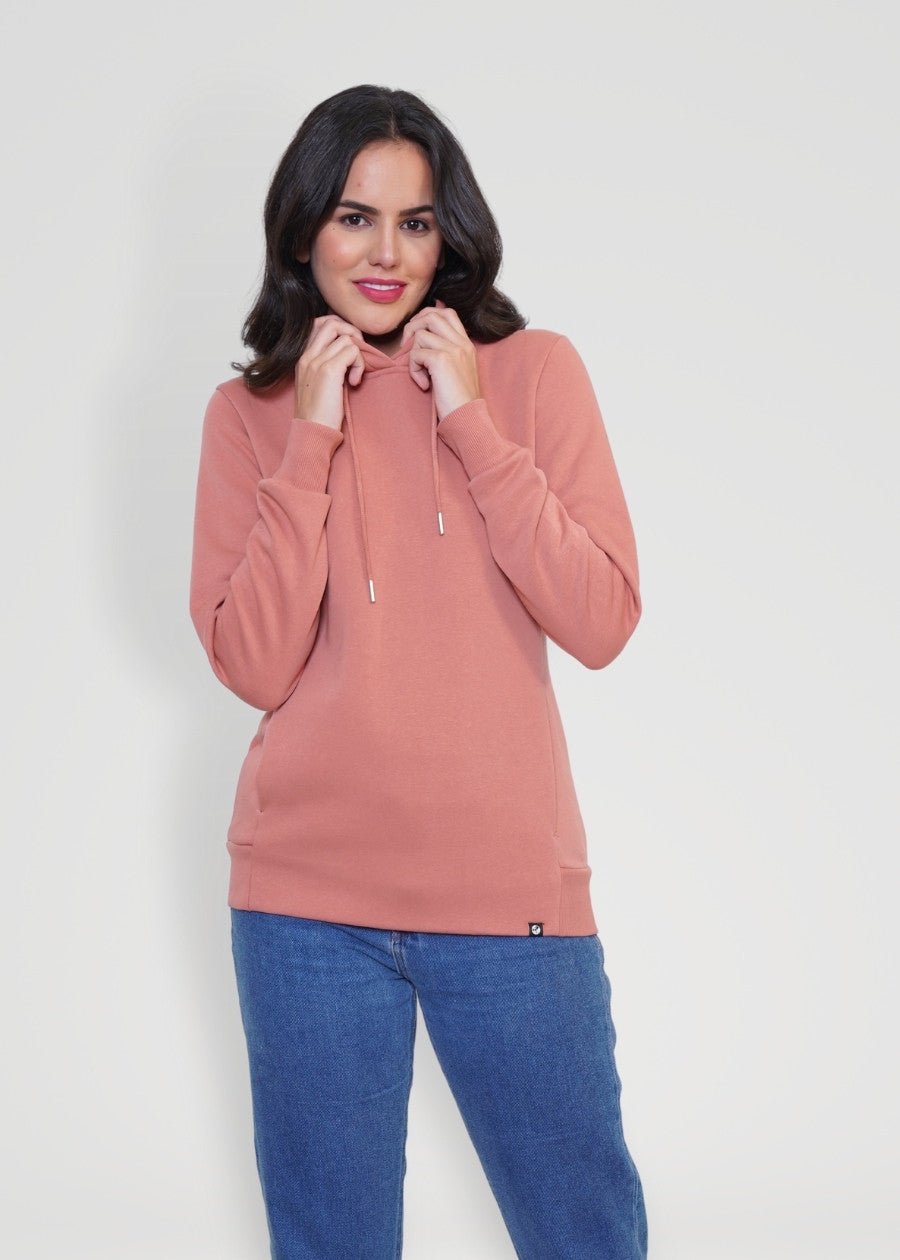 Women Fleece Hoodie Sweatshirt | Salmon Pink