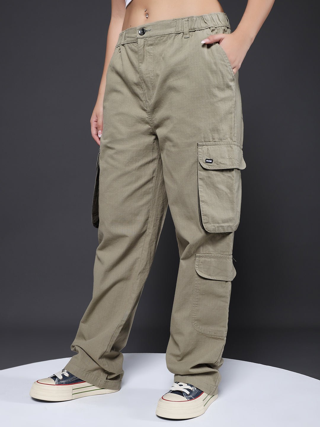 Women Utility Cargo Olive Green 1