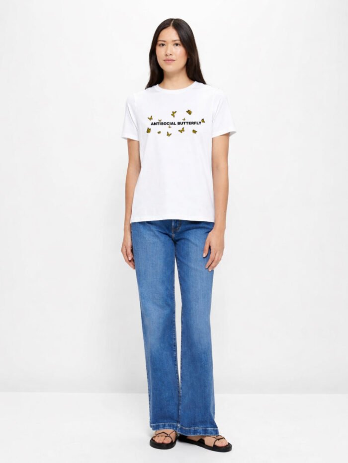 Anti-social Butterfly Women half sleeve T-shirt