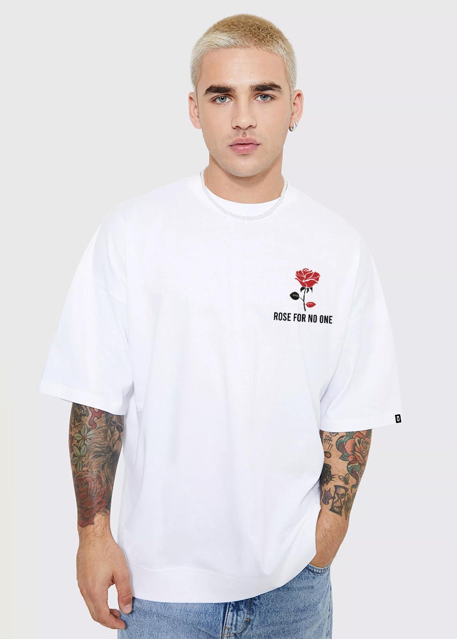 Rose for No One Men Oversized T-Shirt - White