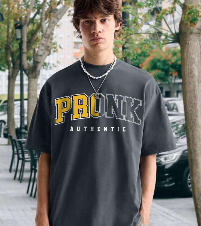 Pronk Authentic Men Oversized T-Shirt - Dark Grey