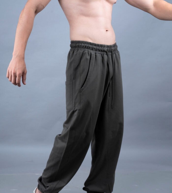 Men Premium Terry Loose Fit Joggers Olive Green