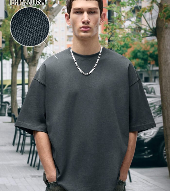 Pronk Solid Men Premium Oversized Terry T-shirt