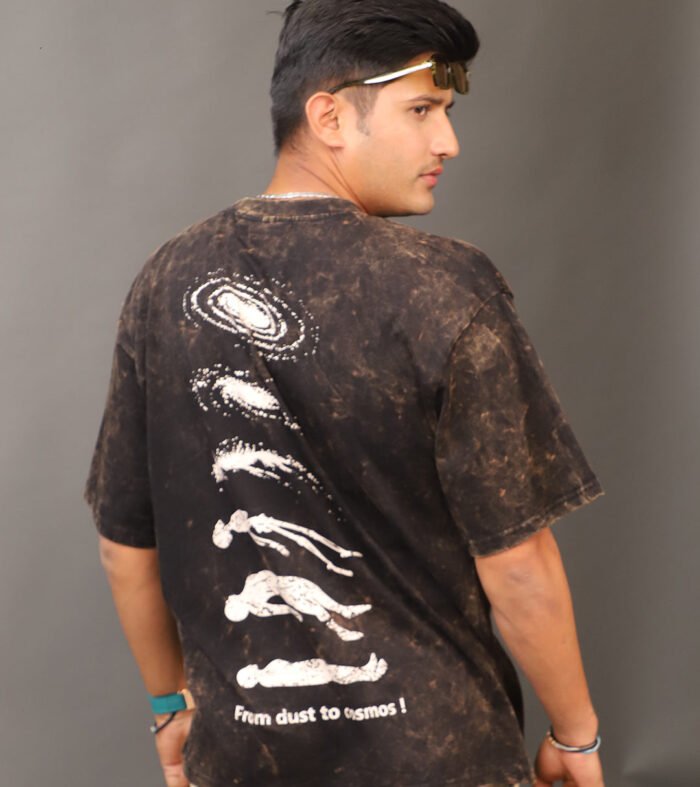 Evolve Men Retro Wash Printed Oversized T-Shirt