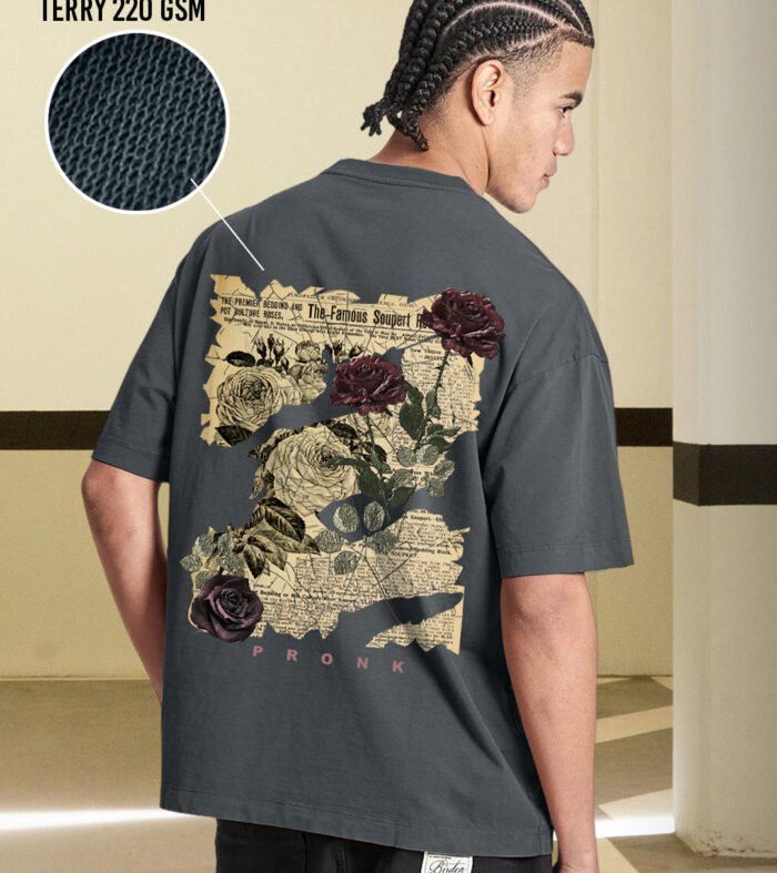 FADED DREAMS Men Terry Printed Oversized T-Shirt