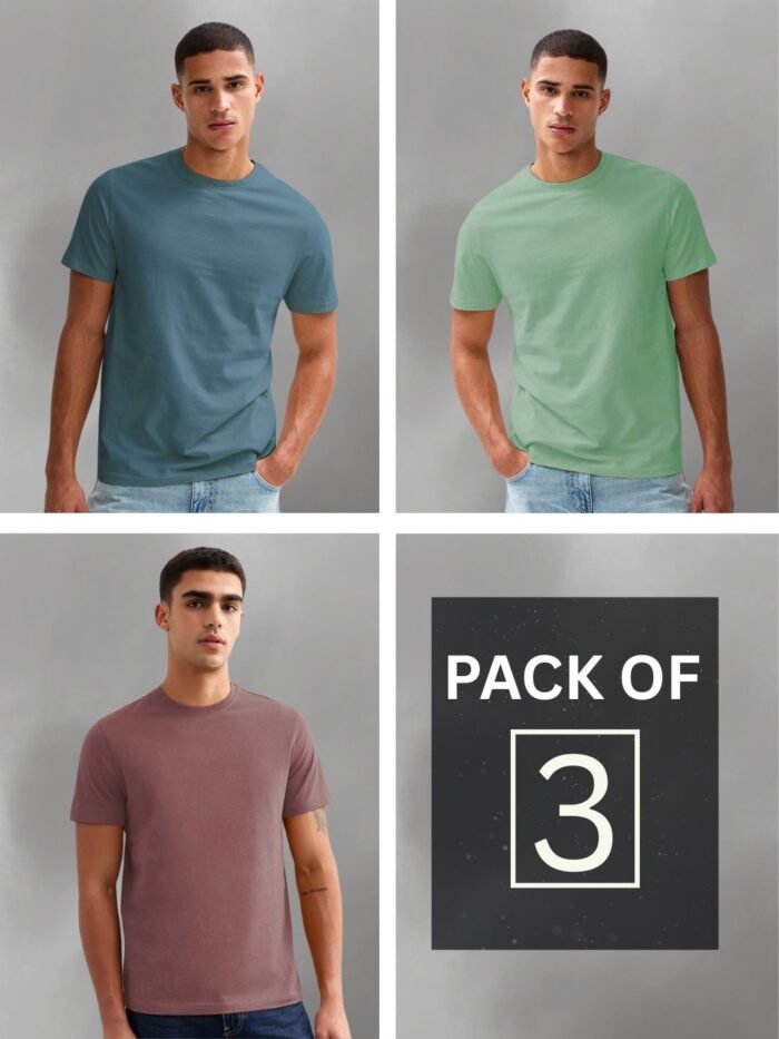 Solid Half Sleeve T Shirt Men Combo Pack Of 45