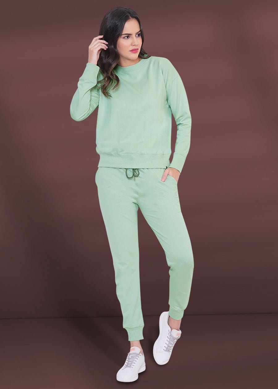 French Terry Jogger for Women: Coral Green
