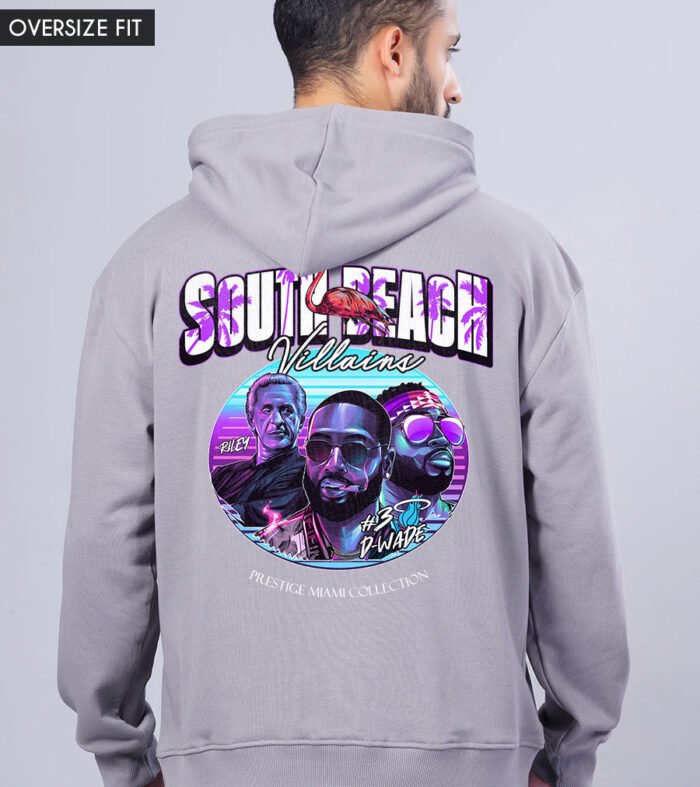 South Beach Villains Men Drop Shoulder Premium Terry Hoodie