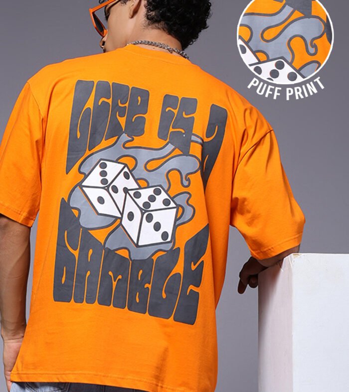 Dice Puff Printed Men Premium Oversized T-shirt