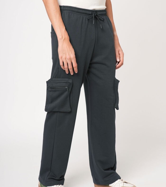 Men Cotton zipper jogger - Dark Grey