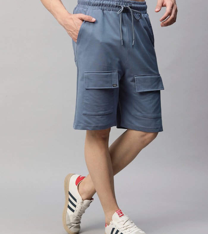 Mens Cargo Shorts - Denim Blue