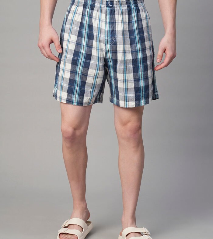 Mens Cotton Boxer - Blue