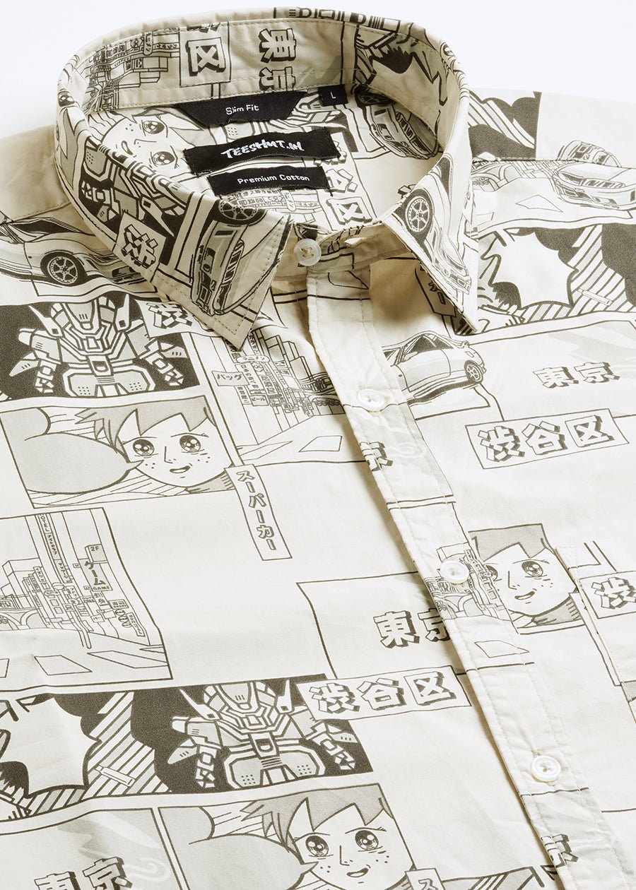 Anime Print Mens Shirt