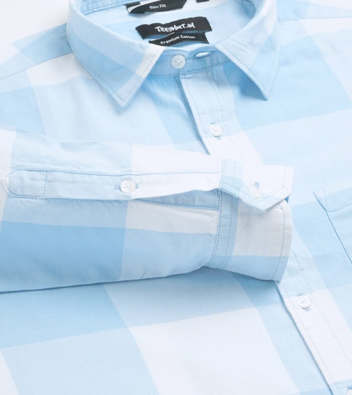 Blue Check Mens Full Sleeve Shirt