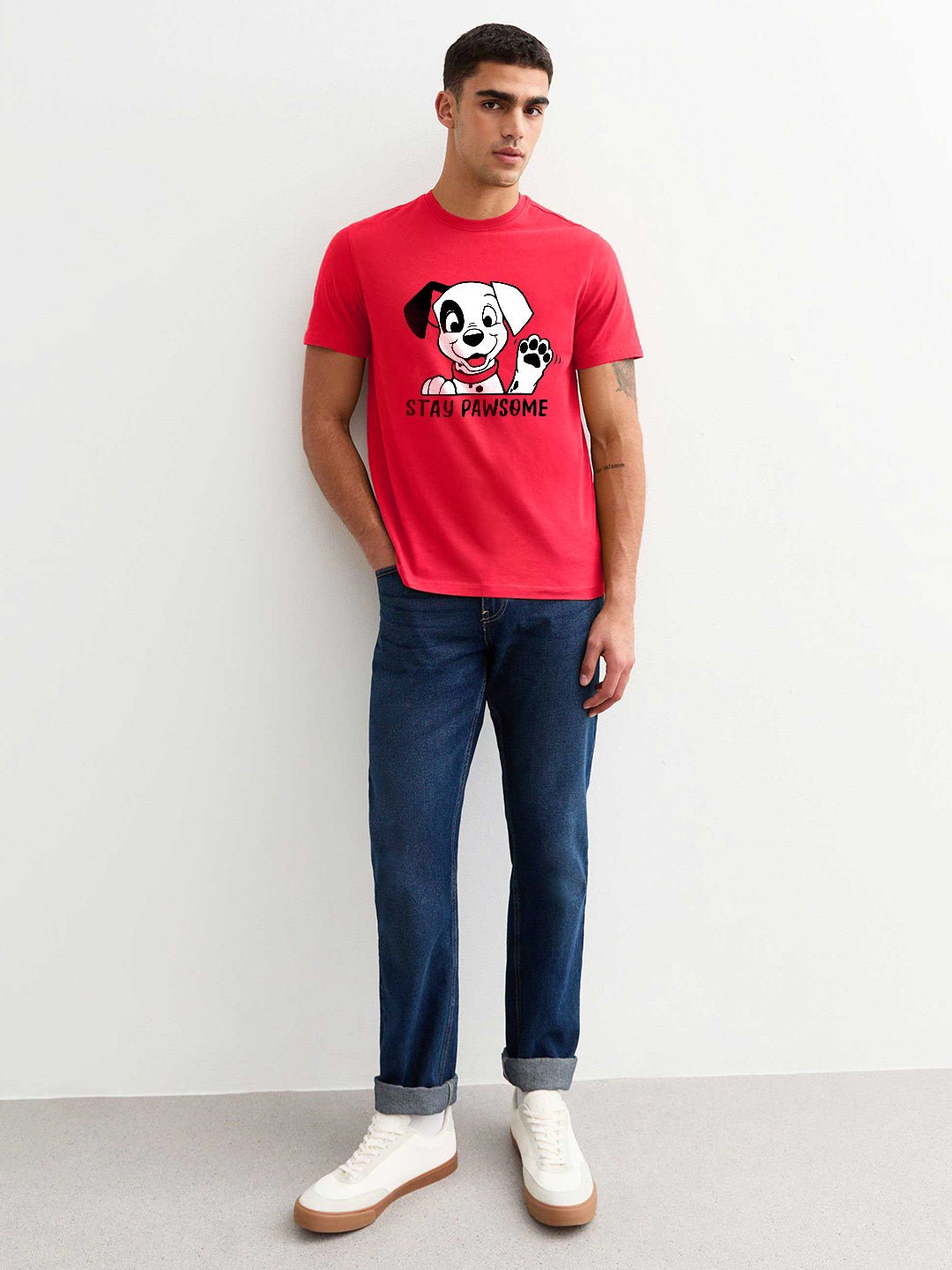 Stay Pawsome Men Half Sleeve T-Shirt