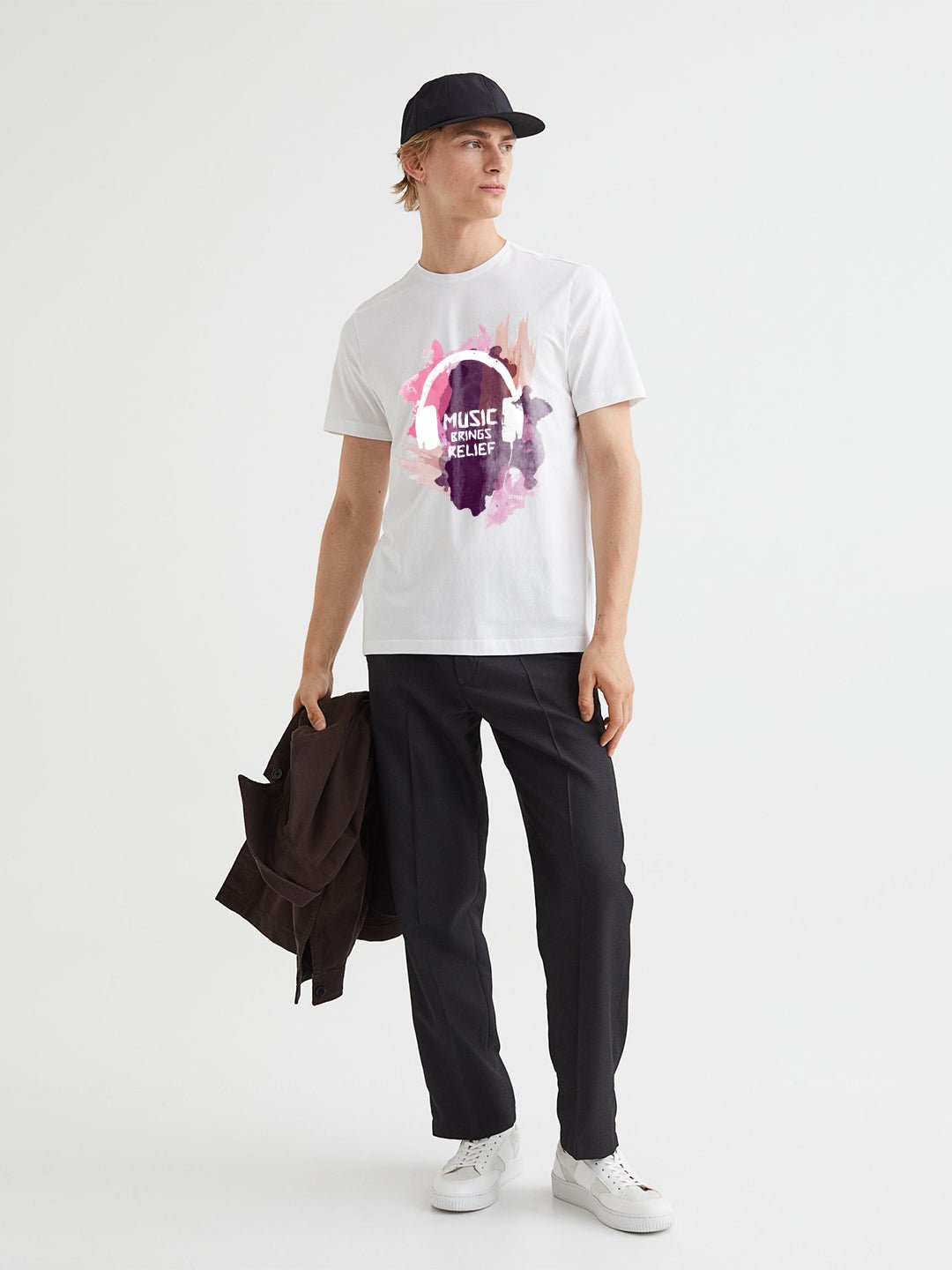 Music Brings Relief Men Half Sleeve T-Shirt