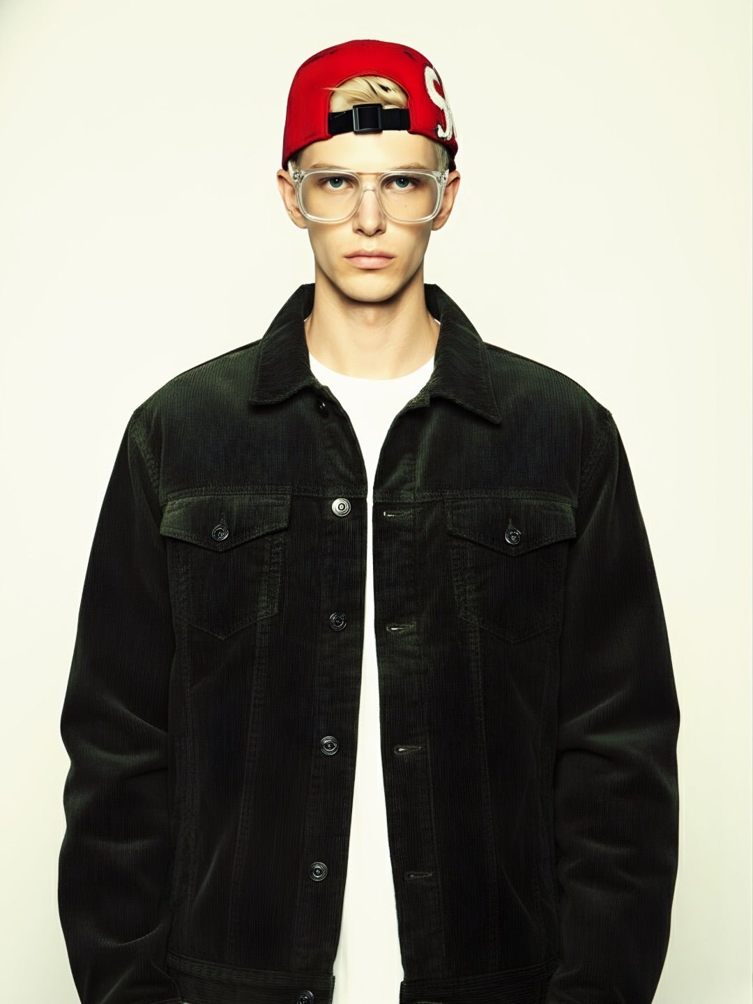 Teddy Lined Corduroy Jacket - Olive Green