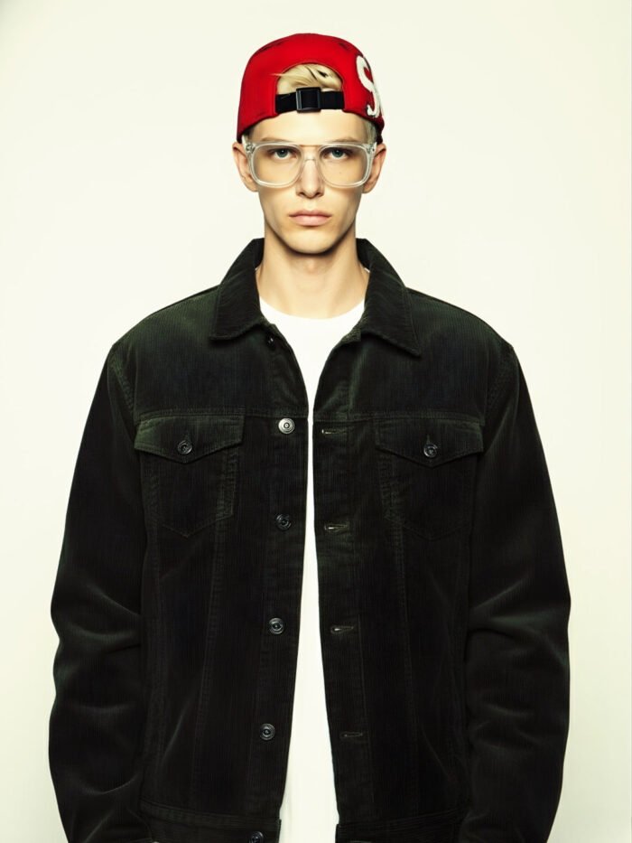 Teddy Lined Corduroy Jacket - Olive Green