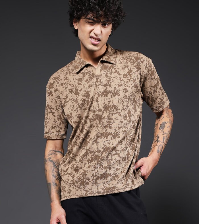 Men Relaxed Fit Printed Polo T-Shirt