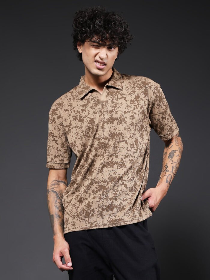 Men Relaxed Fit Printed Polo T-Shirt