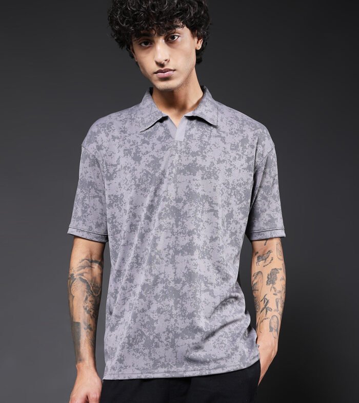 Men Relaxed Fit Printed Polo T-Shirt