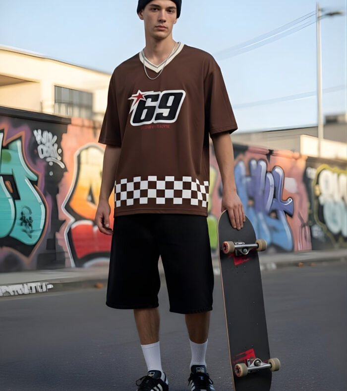 Men Oversized Varsity T-Shirt
