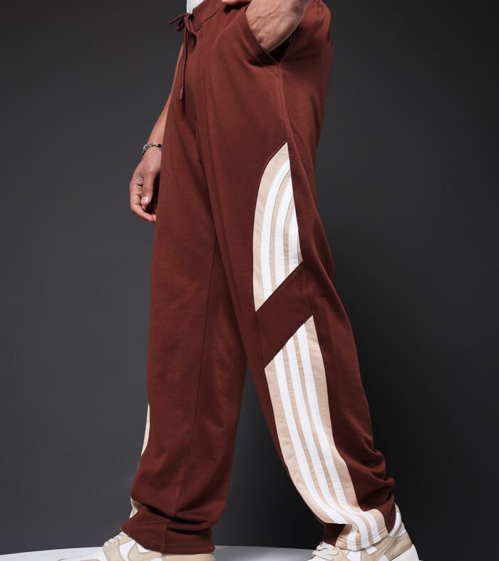 Men Premium Terry Jogger With Side Stripes Cocoa