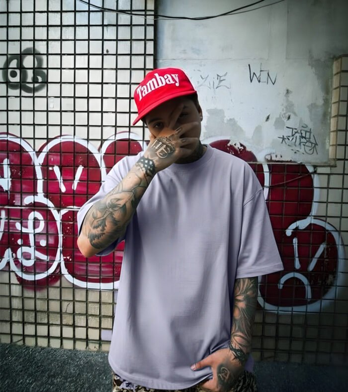 Solid Men Oversized T-Shirt - Ash Grey