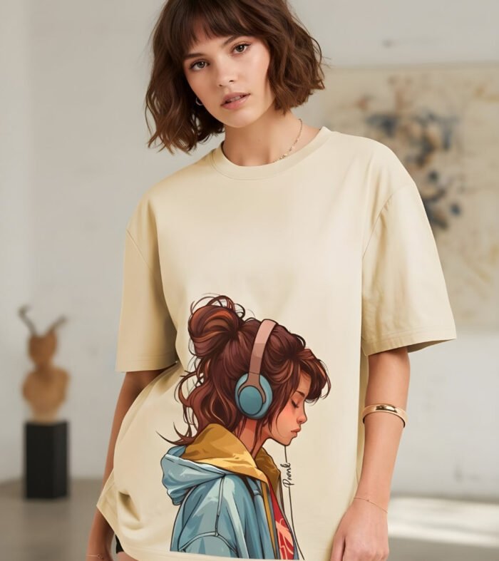 URBAN HARMONY Women Graphic Oversized Printed T-Shirt