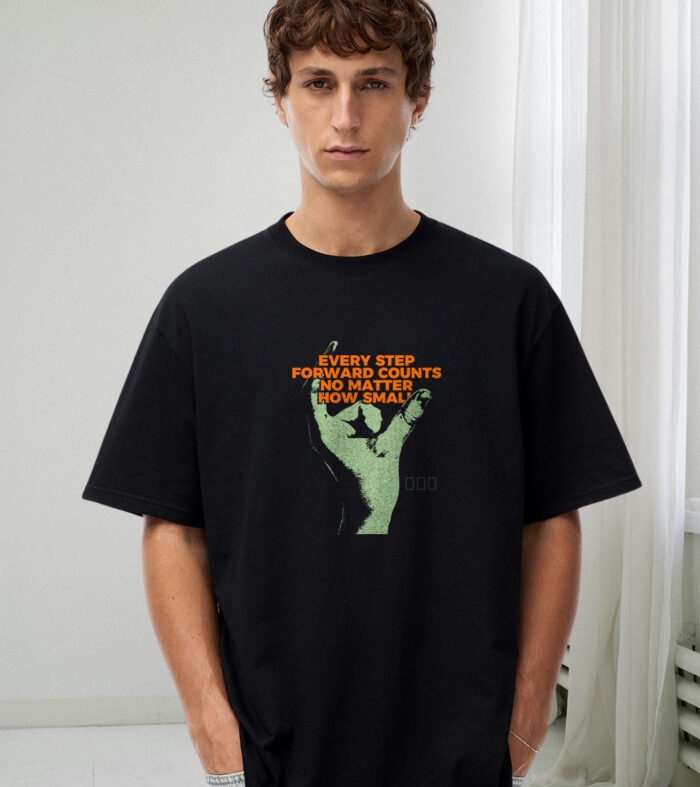 EVERY STEP COUNTS Men Printed Oversized T-Shirt