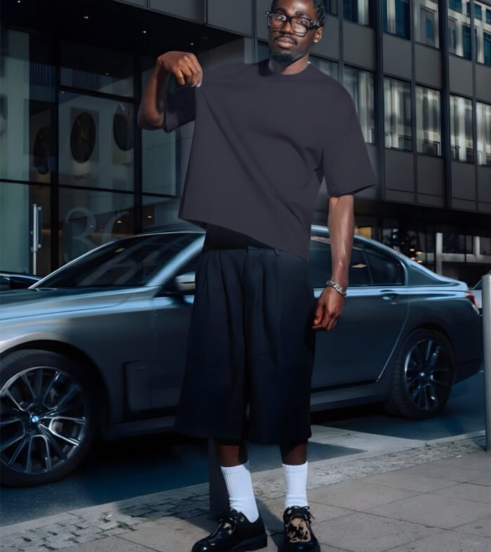 Solid Men Oversized T-Shirt - Classic Navy