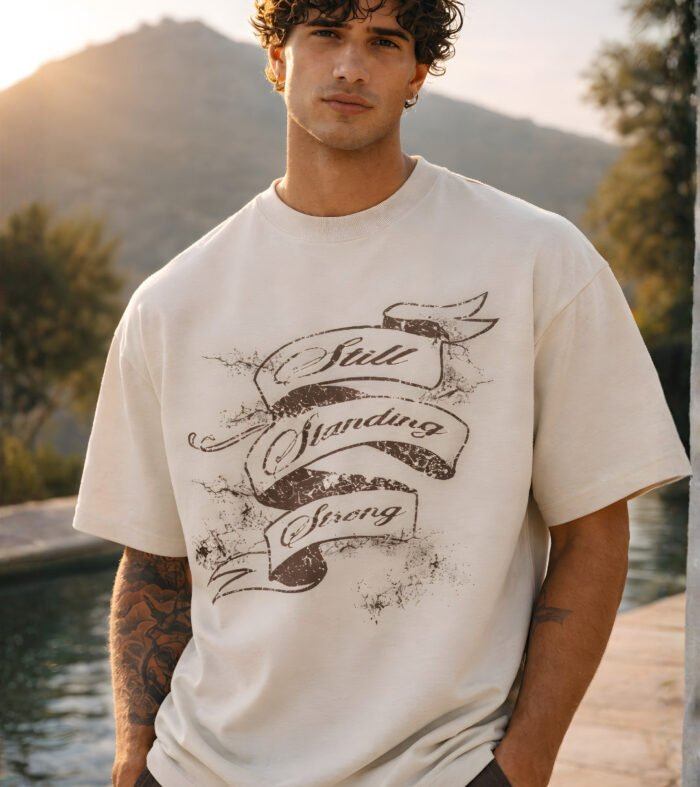 STILL STRONG Men Printed Oversized T-Shirt