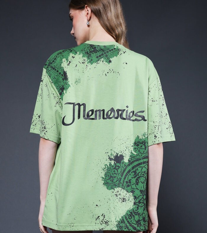 Memories Puff Printed Women Premium Oversized T-Shirt