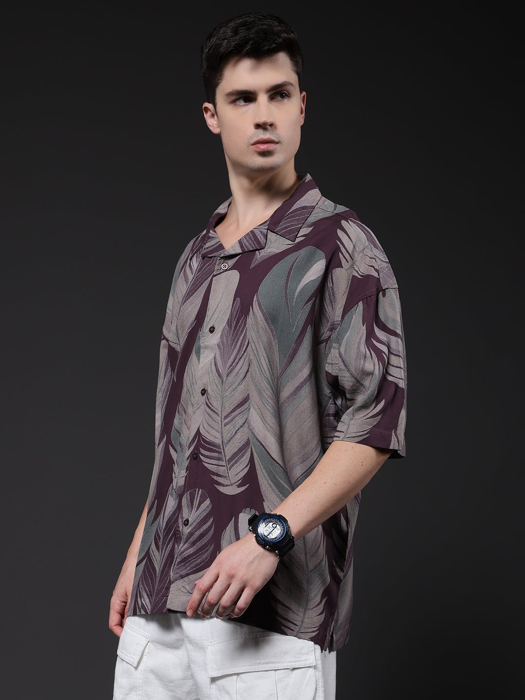 Mens Half Sleeve Casual Shirt  – Brown