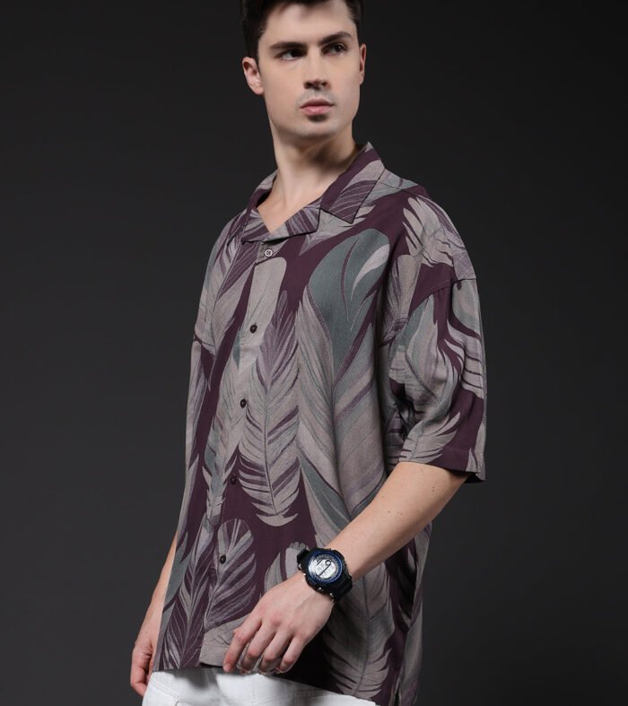 Mens Half Sleeve Casual Shirt  – Brown