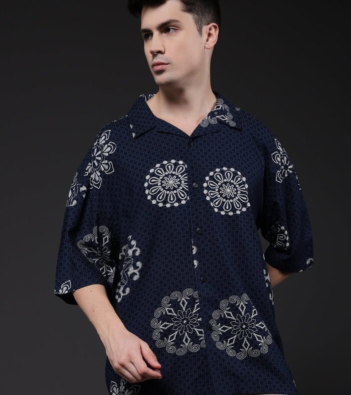 Mens Half Sleeve Casual Shirt  – Navy