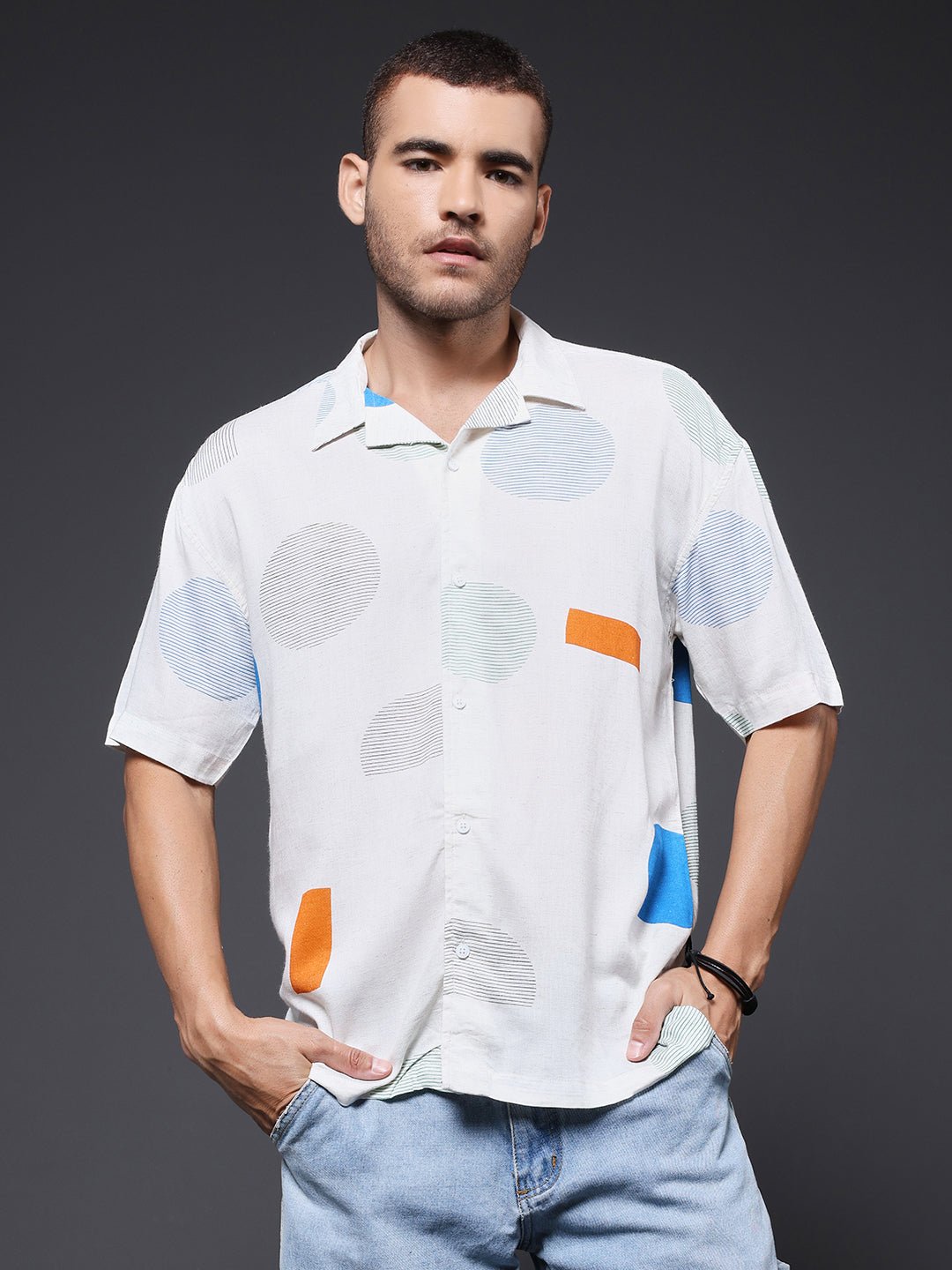 Mens Half Sleeve Casual Shirt  – Blue
