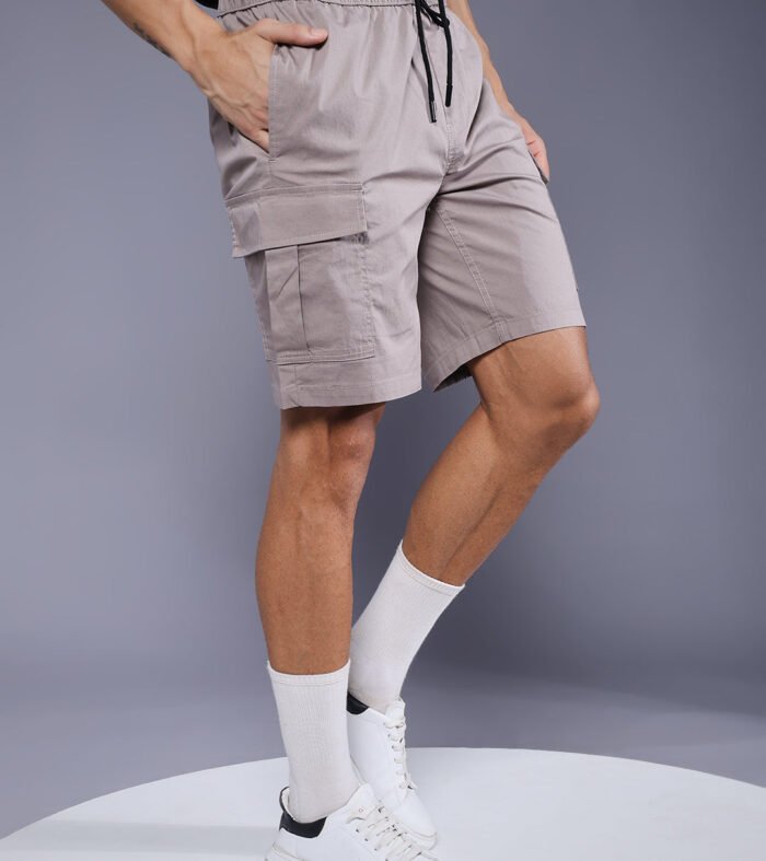 Mens Cotton Utility Shorts  – Ash Grey