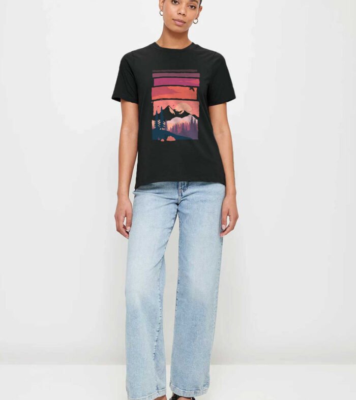 Sun Tree Birds Women Half Sleeve T-Shirt